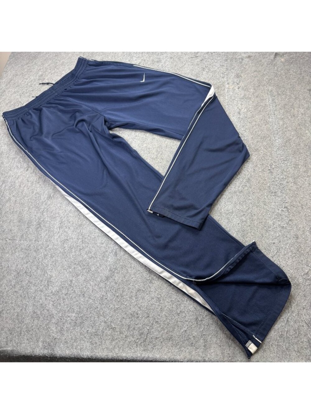 Nike Track Pants Men XL Blue 34" Tricot Knit Warmup Open Hem Performance 383953
